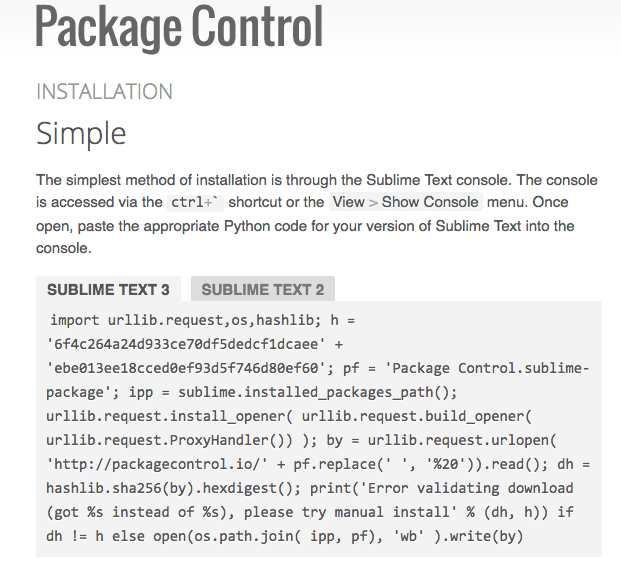 Package Control install
